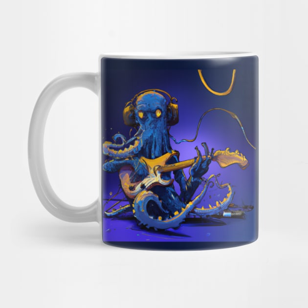 Blue Octopus Plays Jazz Guitar by Star Scrunch